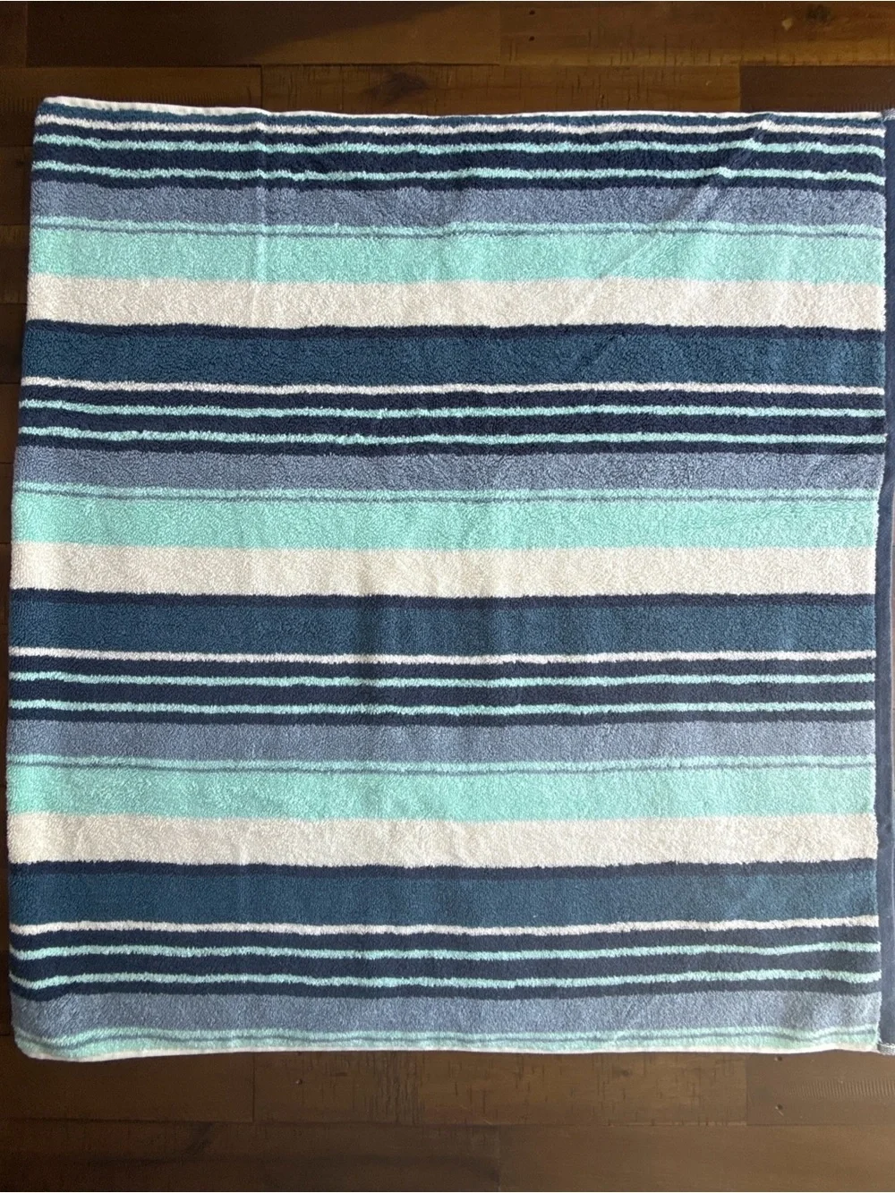 LOFT by LOFTEX Luxury 6Pc - 2 Bath 4 Hand Towel 100% Cotton Aqua Blue Stripe NEW